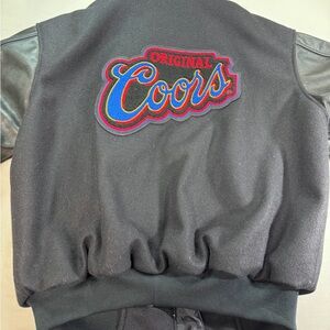 Vintage 90’s Coors Roper Varsity Jacket Black Rodeo Western Wool XL